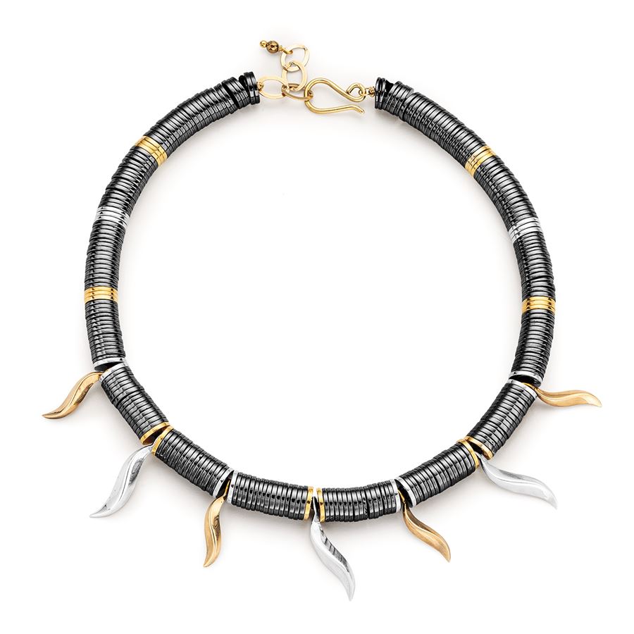 Collana girocollo con dischi in ematite FLAME | CL EMATGIR DIS